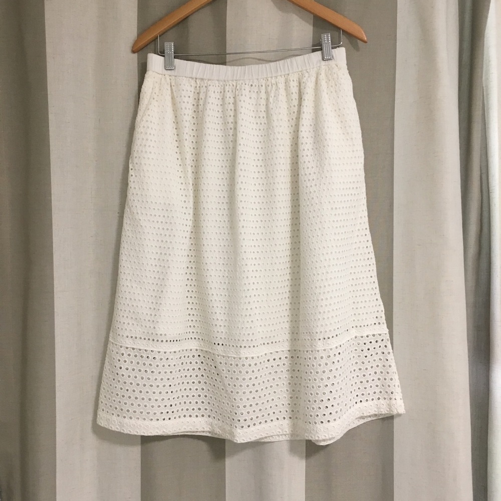 JCrew White Eyelet Skirt, size 8